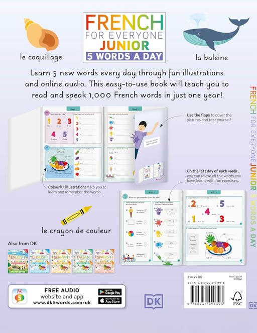 آموزش زبان فرانسوی (نوجوانان) French for Everyone Junior 5 Words a Day